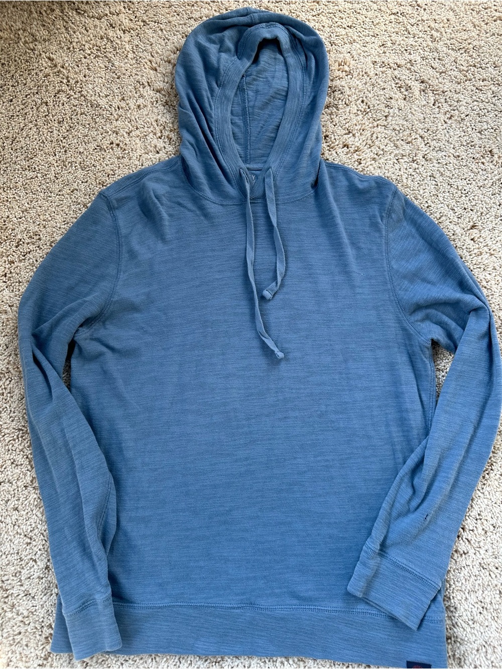 Faherty Blue Lightweight Hooded Pullover Sweater